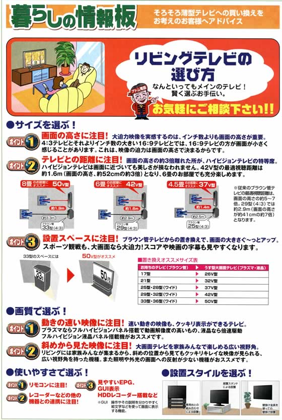 アトム電器チェーン特選カタログ健康暮らしの情報板