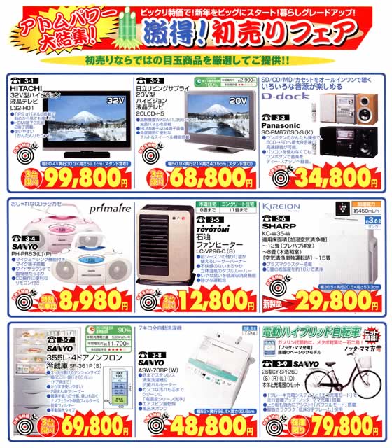 アトム電器チェーン特選カタログお年玉特価02