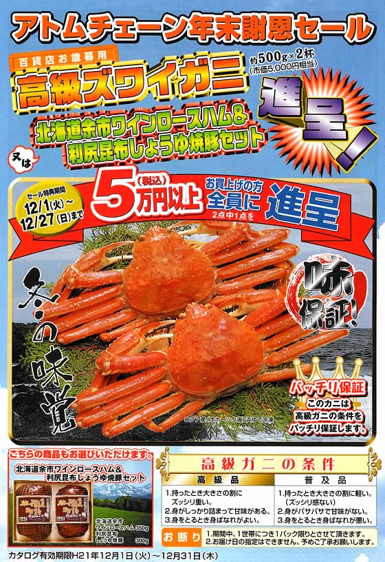 アトム電器チェーン特選カタログ 12月のフェア